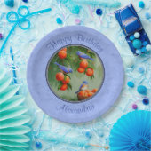 Bluebirds und Pfirsiche Blue Pappteller (Party)