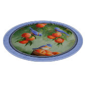 Bluebirds und Pfirsiche Blue Schneidebrett (Ecke)