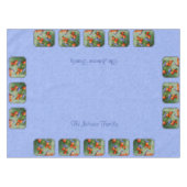 Bluebirds und Pfirsiche Blue Tischdecke (Vorderseite (Horizontal))