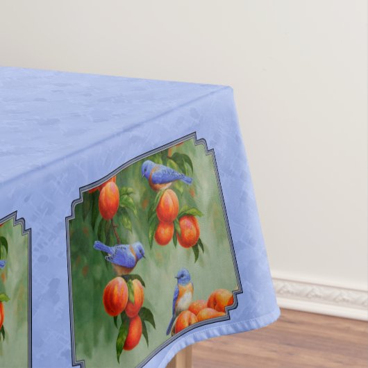 Bluebirds und Pfirsiche Blue Tischdecke (Beispiel)