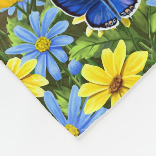 Bluebirds und RundBirdhouse Fleecedecke (Ecke)