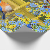 Bluebirds und RundBirdhouse Geschenkpapier (Ecke)