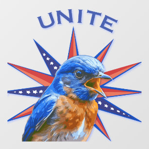 Bluebirds UNITE Fensterkleber (Kleber vorne) Fensteraufkleber
