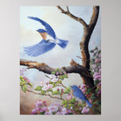 "Bluebirds" UV-Leinwand Poster (Vorne)