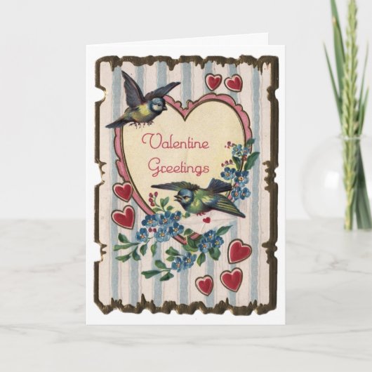 Bluebirds Valentine Holiday Card Feiertagskarte (Vorderseite)