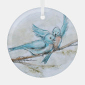 Bluebirds von Hevener Ornament Aus Glas (Vorderseite)