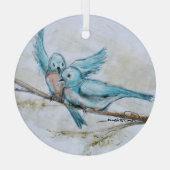 Bluebirds von Hevener Ornament Aus Glas (Rückseite)