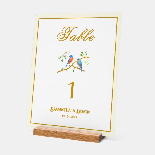 Bluebirds Wedding Acrylschild (Winkel)