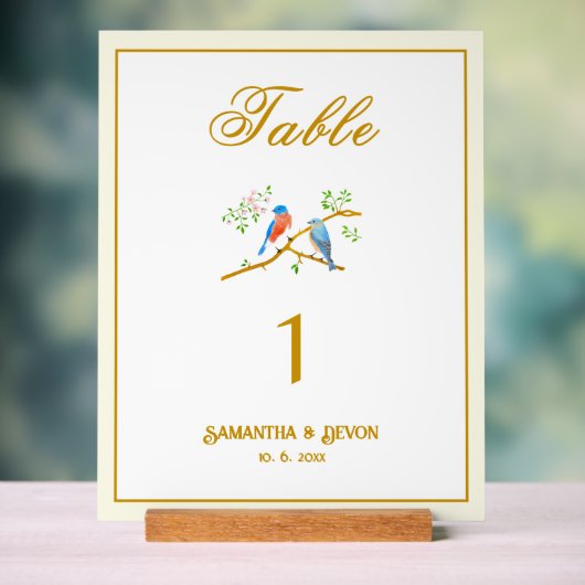 Bluebirds Wedding Acrylschild (Neutral)