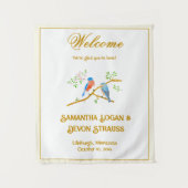 Bluebirds Wedding Backdrop Wandteppich (Vorderseite)