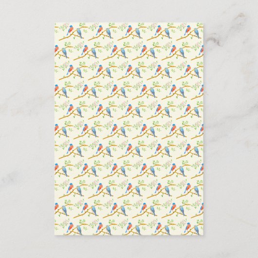 Bluebirds Wedding Begleitkarte (Rückseite)