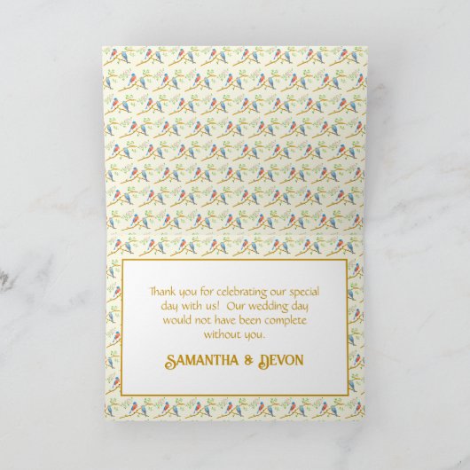 Bluebirds Wedding Dankeskarte (Innenseite)