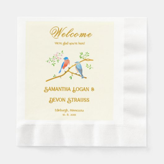 Bluebirds Wedding Napkins Serviette (Vorderseite)