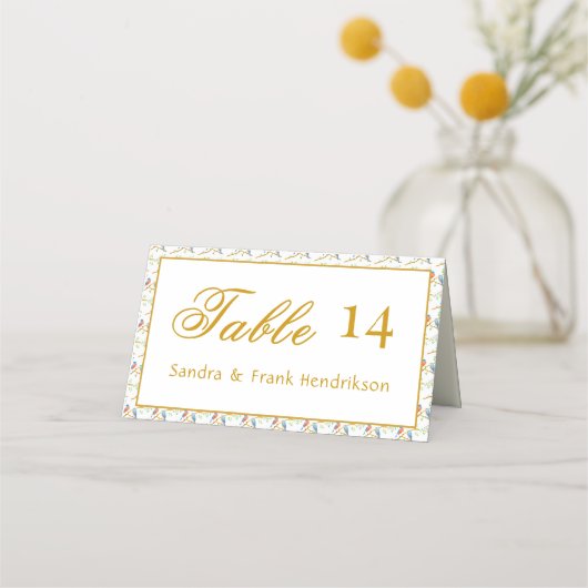 Bluebirds Wedding Platzkarte (Vorderseite)