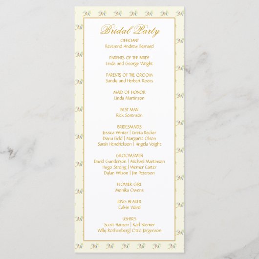 Bluebirds Wedding Program Programm (Rückseite)