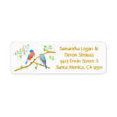 Bluebirds Wedding Return Address Labels (Vorne)