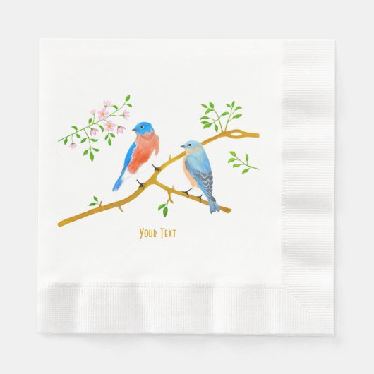 Bluebirds weiß geprägt serviette (Vorderseite)