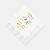 Bluebirds White Coined Wedding Napkins Serviette (Ecke)