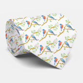 Bluebirds White Neck Tie Krawatte (Gerollt)