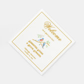Bluebirds White Wedding Standard Napkins Serviette (Ecke)
