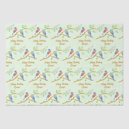 Bluebirs Weißes Grünbuch Seidenpapier (Vorderseite)