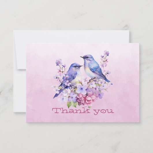 Bluebirts auf Blume rosa (Vorderseite)