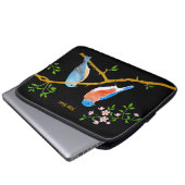 Bluebirts Black Laptop Sleeve (Vorne Knopf)