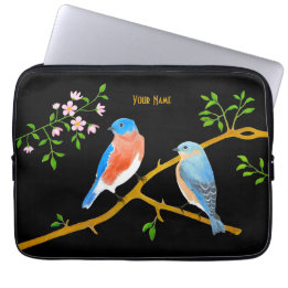 Bluebirts Black Laptop Sleeve