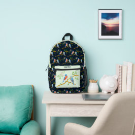 Bluebirts Blackpack Black & Bale Green Bedruckter Rucksack