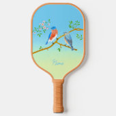 Bluebirts blass blau und grün pickleball schläger (Vorderseite)