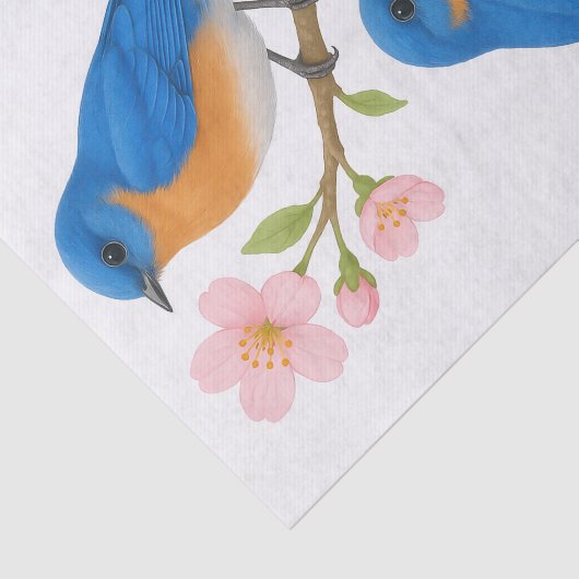 Bluebirts & Blüten Dekoupage Tissue Seidenpapier (Ausschnitt)