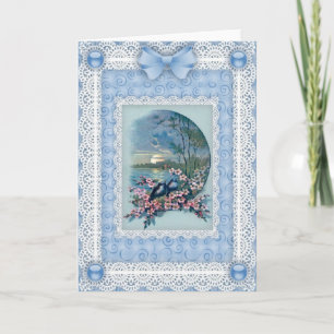 Bluebirts, Blüten 'n Spitzen-Grüße-Karte Karte
