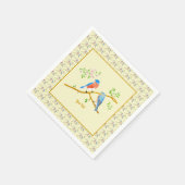 Bluebirts mit Text-Gelb-Papier Napkins Serviette (Ecke)
