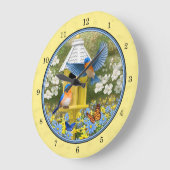 Bluebirts und Birnengelb Große Wanduhr (Winkel)