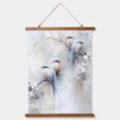 Bluebirts und Blüten Wandteppich Mit Holzrahmen (Vorderseite 2)