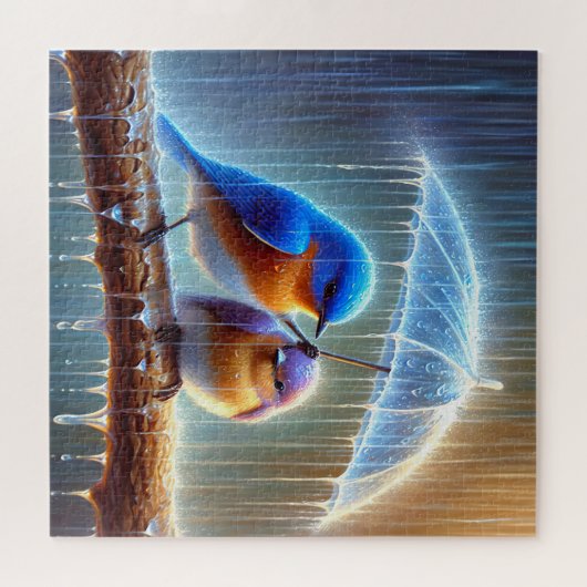 Bluebirts unter einem Schirm Puzzle (Horizontal)