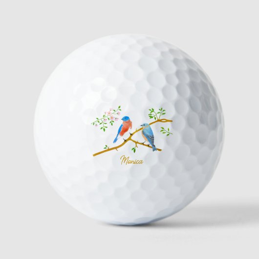 Bluebirts weiß mit Text-Golfbälle Golfball (Vorderseite)