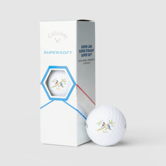 Bluebirts weiß mit Text-Golfbälle Golfball (Verpackung)