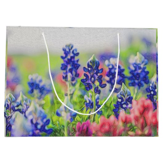 Bluebonnet auf einer Geschenk-Tasche Große Geschenktüte (Rückseite)