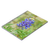 Bluebonnet Blume Blaue Blume Notizblock (Linke Seite)