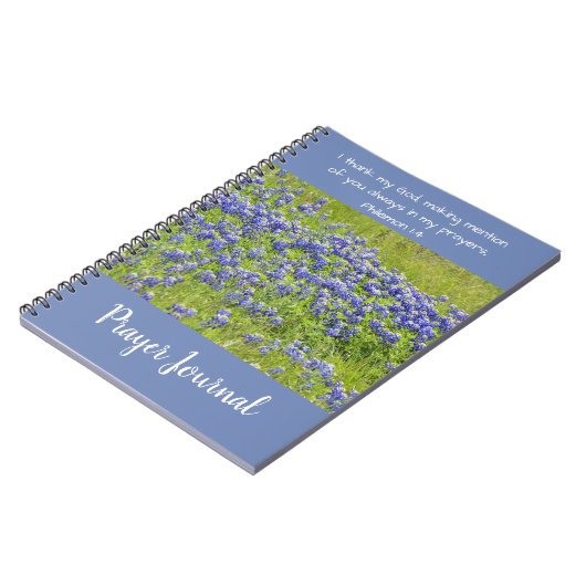 Bluebonnet Blume Christliches Praetjournal Notizblock (Linke Seite)