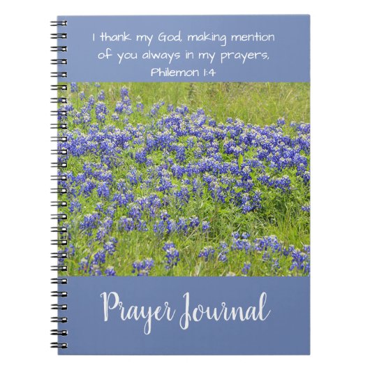Bluebonnet Blume Christliches Praetjournal Notizblock (Vorderseite)