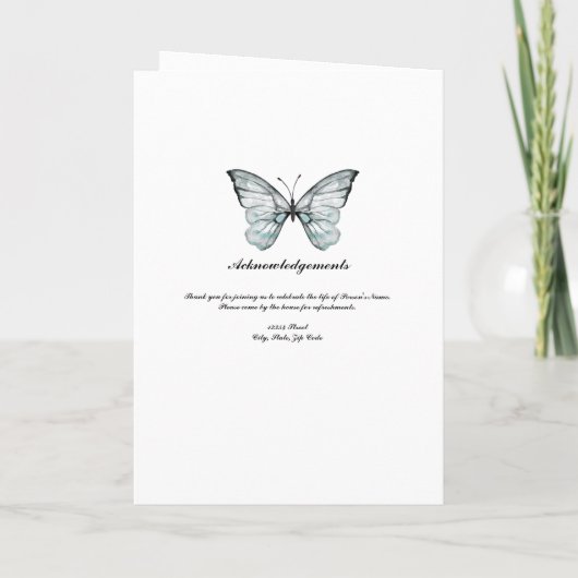 Bluebonnet-Blumen-und -schmetterlinge Programm (Rückseite)