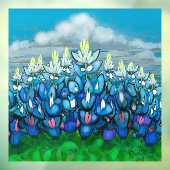 Bluebonnet Country Scene Window Fensteraufkleber (Blatt 3)