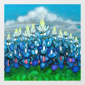 Bluebonnet Country Scene Window Fensteraufkleber (Blatt)