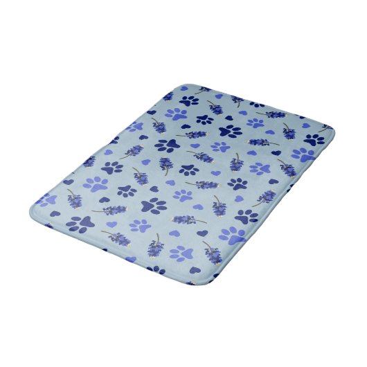 Bluebonnet Dog Bowl Mat - Texas Fütternd Mat Badematte (Schrägansicht)