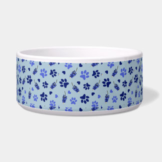 Bluebonnet Dog Bowl - Texas Pet Bowl with Paws Napf