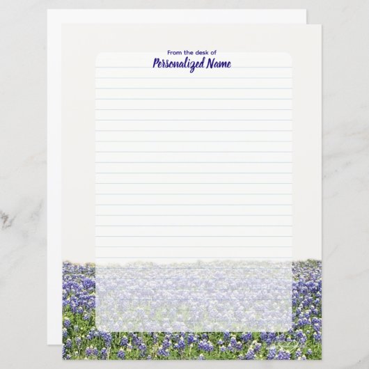 Bluebonnet-Fach-Papier (Vorne/Hinten)