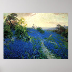 Bluebonnet Field, Julian Onderdonk Malerei Poster