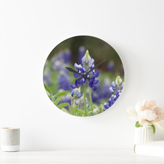 Bluebonnet Field Round Clock Große Wanduhr (Zuhause)